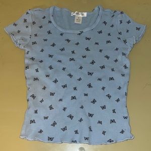 cute blue butterfly tee